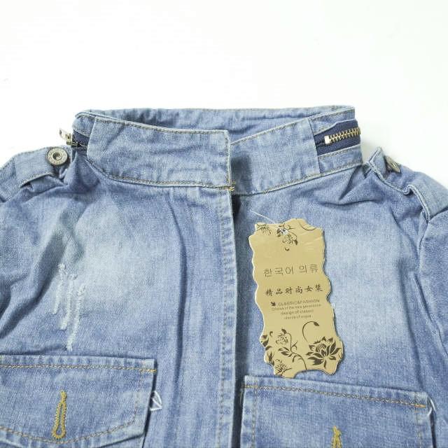 新品 no brand ノーブランド ダメージ加工 M-65デニムジャケット L Indigo Gジャン アウター h093 |  | 02