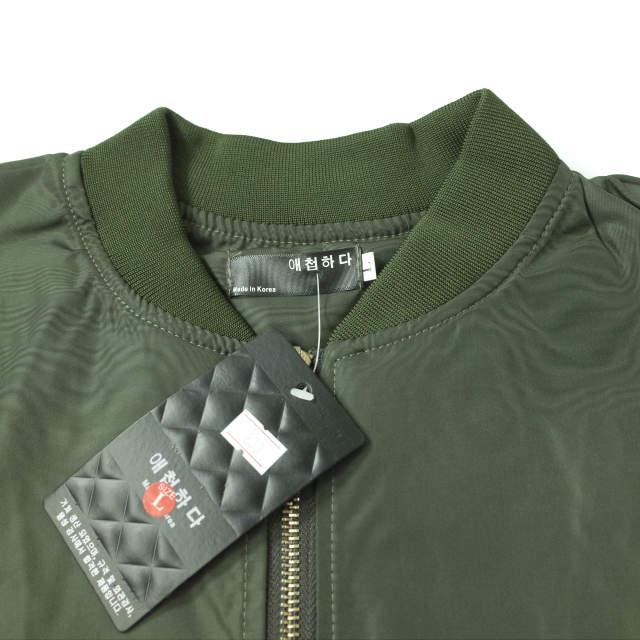 新品 no brand ノーブランド 刺繍デザイン ナイロンフライトジャケット L OLIVE MA-1 ブルゾン アウター h118 |  | 03