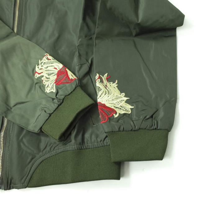 新品 no brand ノーブランド 刺繍デザイン ナイロンフライトジャケット L OLIVE MA-1 ブルゾン アウター h119 |  | 06