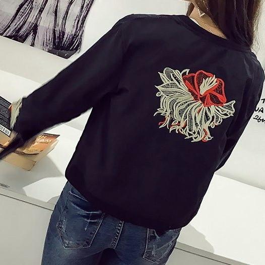 新品 no brand ノーブランド 刺繍デザイン ナイロンフライトジャケット L BLACK MA-1 ブルゾン アウター h123 |  | 09