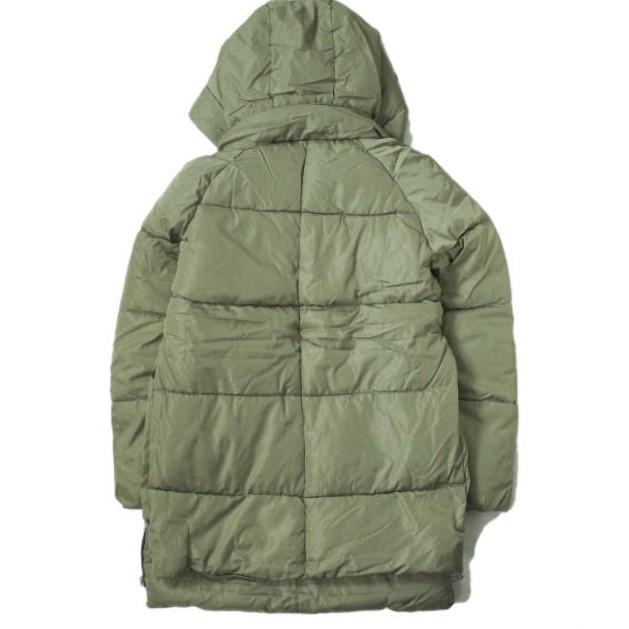 新品 no brand ノーブランド ボア付き フーデッドミリタリーダウンコート L OLIVE 中綿 ZIP アウター h124 |  | 01