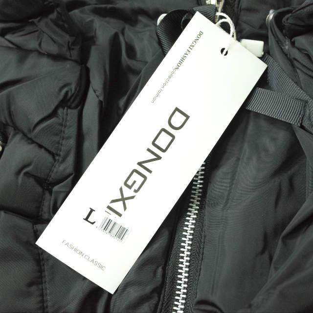新品 no brand ノーブランド ボア付き フーデッドミリタリーダウンコート L BLACK 中綿 ZIP アウター h125 |  | 02