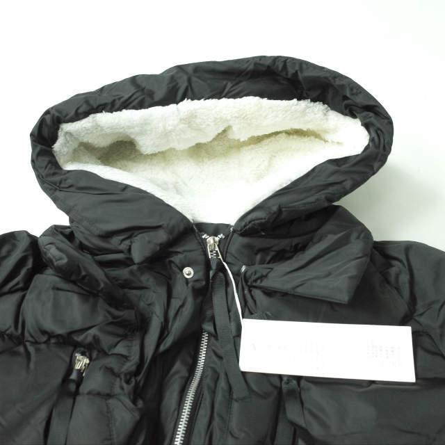 新品 no brand ノーブランド ボア付き フーデッドミリタリーダウンコート L BLACK 中綿 ZIP アウター h125 |  | 03