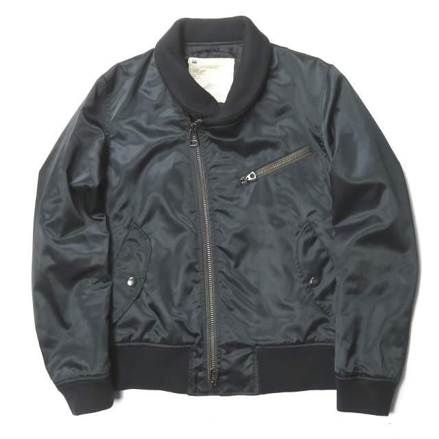 ink インク 日本製 Remake MA-1 Jacket リメイクライダースジャケット S ブラック フライト ブルゾン アウター ☆☆j1786s | 