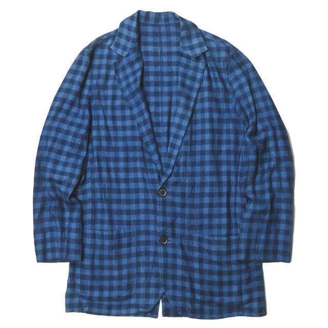UMIT BENAN ウミットベナン コットンチェックシャツジャケット＆バミューダショーツ 44 ネイビー セットアップ ☆☆j2061s |  | 01