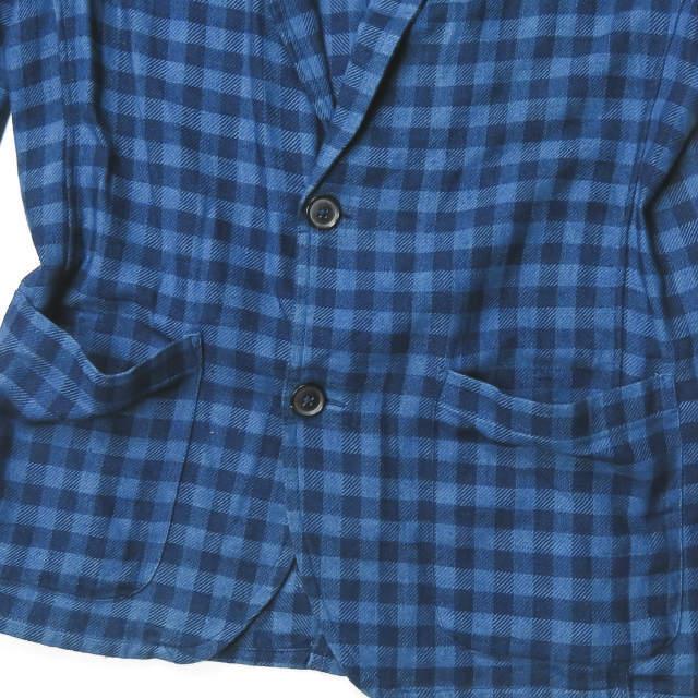 UMIT BENAN ウミットベナン コットンチェックシャツジャケット＆バミューダショーツ 44 ネイビー セットアップ ☆☆j2061s |  | 08