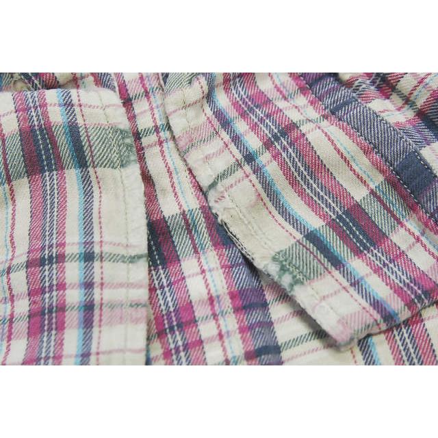 KATO カトー 日本製 コットンフランネルチェックBDシャツ S ベージュ 長袖 トップス j2203 |  | 05