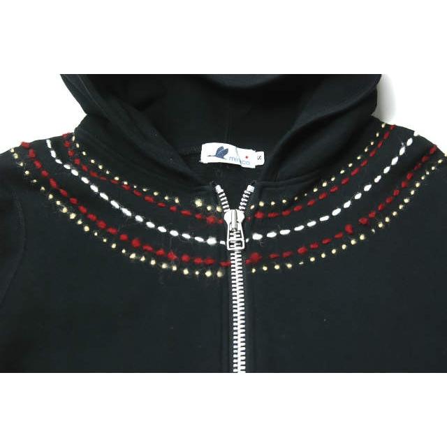 miraco ミラコ 日本製 ステッチ刺繍 スウェットジップパーカー S ブラック ダブルジップ トップス ☆☆j2611 |  | 03