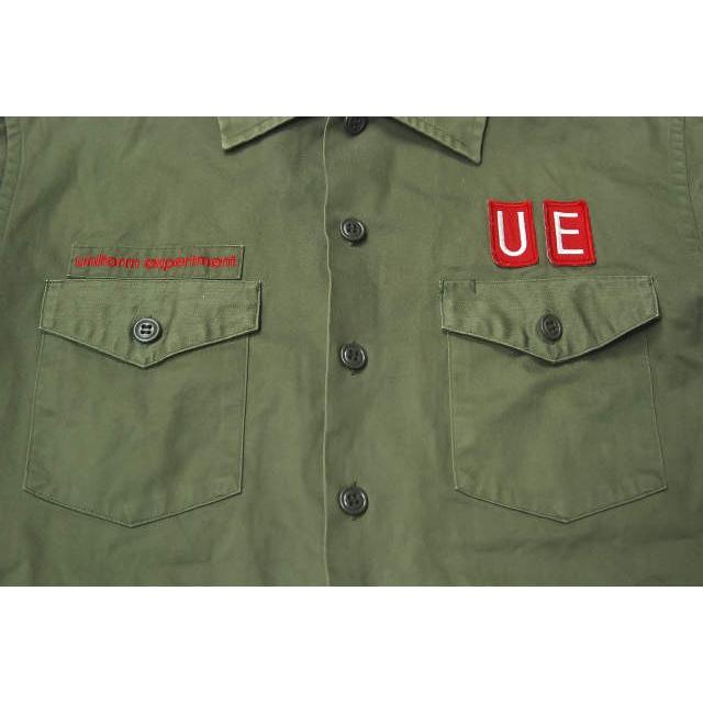 uniform experiment COTTON MINI HERRINGBONE L/S SAFARI SHIRT ヘリンボーンサファリシャツ UE-100021 2 ミリタリー ワッペン |  | 03