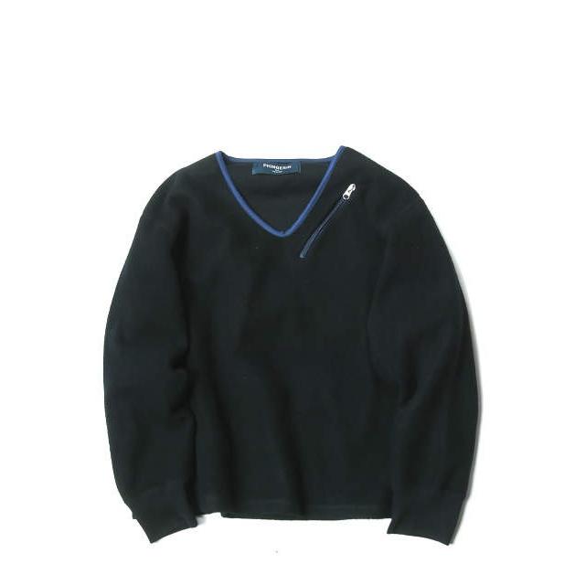 PHINGERIN フィンガリン 日本製 VINO SWEATER Vネックスウェットプルオーバー PD-152-SCS-051 S ブラック トレーナー フリース | 