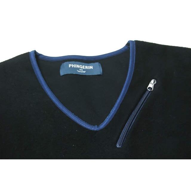 PHINGERIN フィンガリン 日本製 VINO SWEATER Vネックスウェットプルオーバー PD-152-SCS-051 S ブラック トレーナー フリース |  | 03