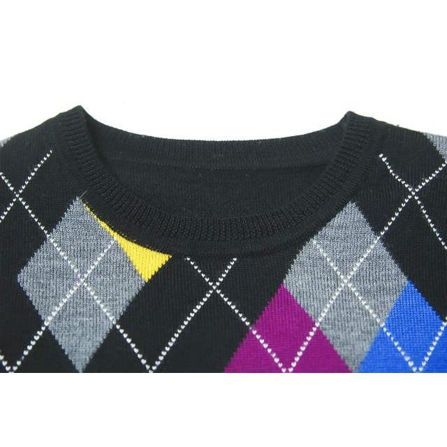 uniform experiment ユニフォームエクスペリメント アーガイルクルーネックニット UE-091071 1 ブラック セーター トップス |  | 03