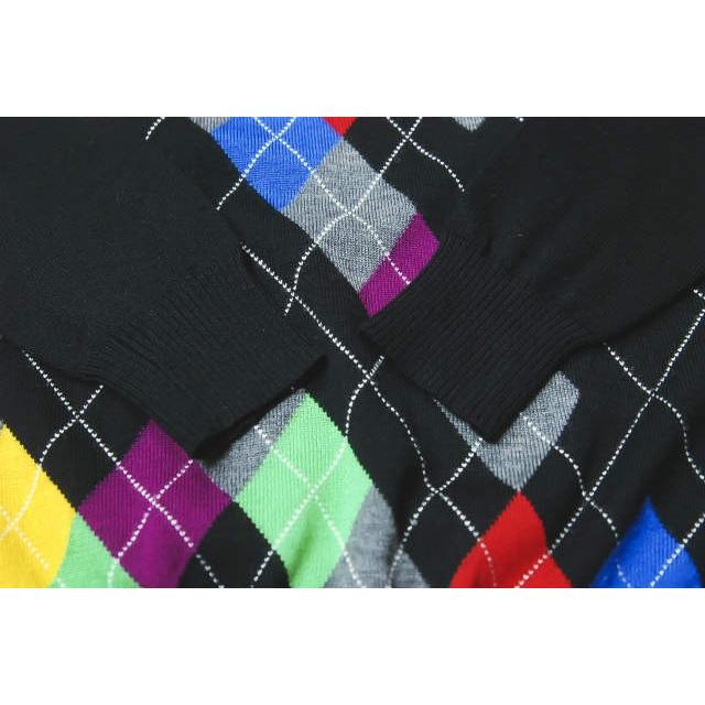 uniform experiment ユニフォームエクスペリメント アーガイルクルーネックニット UE-091071 1 ブラック セーター トップス |  | 05