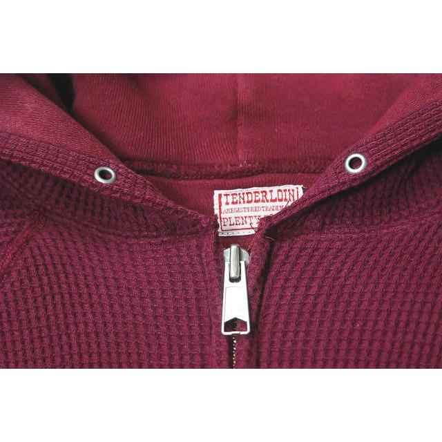 TENDERLOIN テンダーロイン 日本製 T-THERMAL ZIP PARKA ヘビーウェイトサーマル ジップアップパーカー M ボルドー スウェット |  | 03