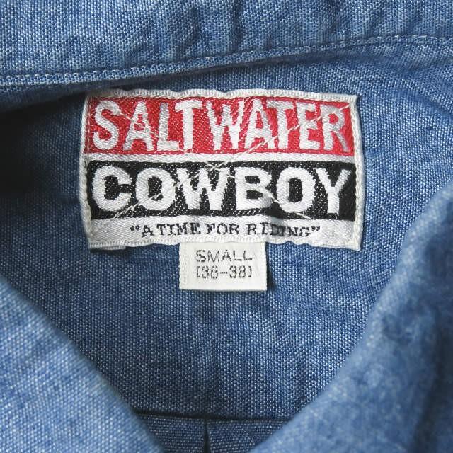 SALTWATER COWBOY ソルトウォーターカウボーイ 日本製 DOODLE BD SHIRTS 刺繍＆プリント シャンブレーBDシャツ S ブルー 長袖 Sunny Sports トップス |  | 03