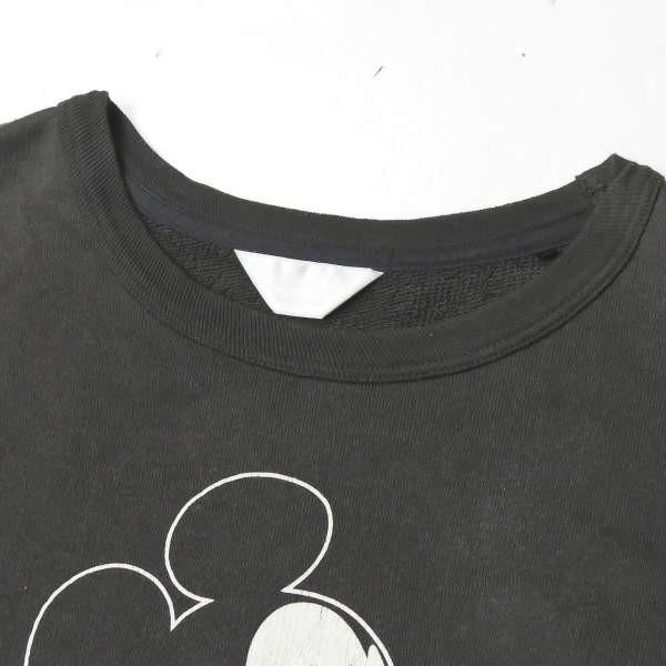 アンユーズド ディズニー UNUSED x Disney 別注 日本製 15SS MICKEY MOUSE SWEAT SHIRT ミッキーマウスクルーネックスウェット US0931 00 ブラック レディース |  | 03