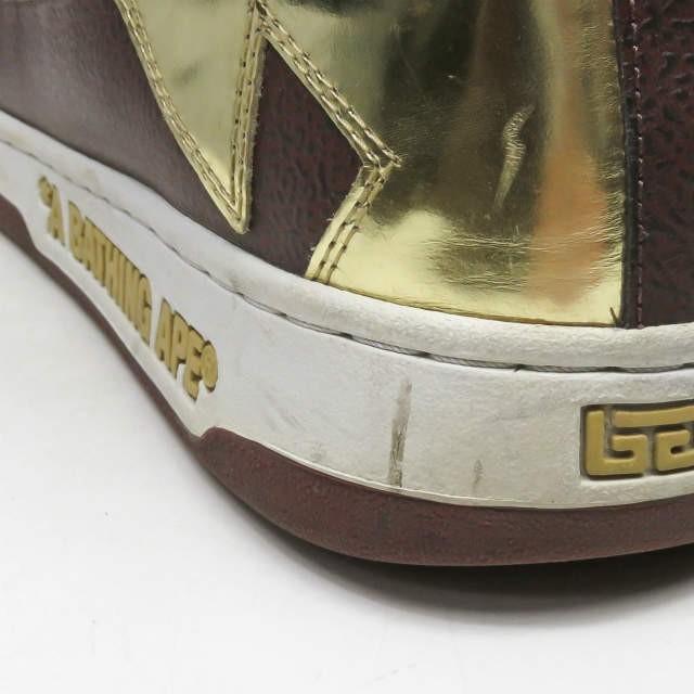 ア ベイシング エイプ A BATHING APE BAPESTA 88 MID ベイプスタ ハイカットスニーカー FS-039 US9(27cm) ホワイト/ブラウン/ゴールド スニーカー |  | 12