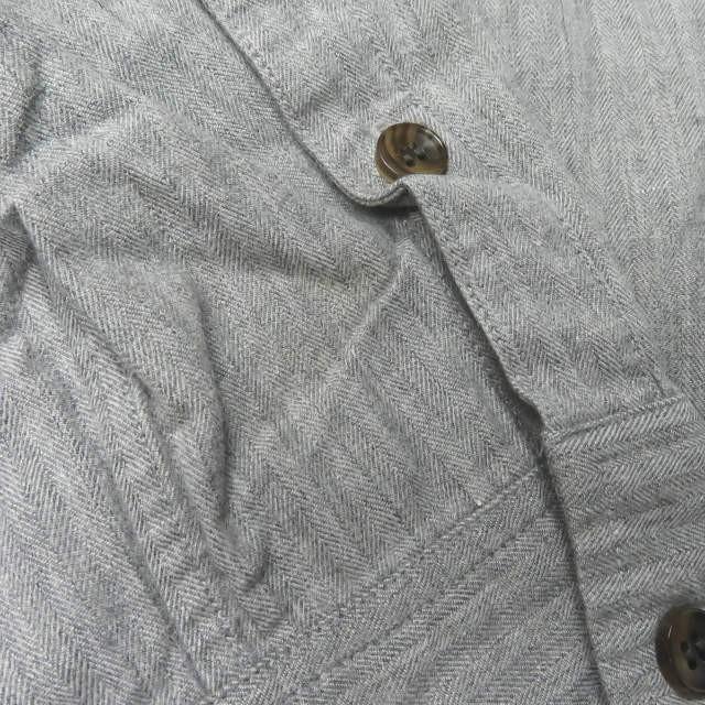 インク ラル ink x lalu 別注 リメイクアフガンチェックシャツ 21111 1 アッシュグレー 長袖 コットン/リネン ヘリンボーン トップス |  | 04