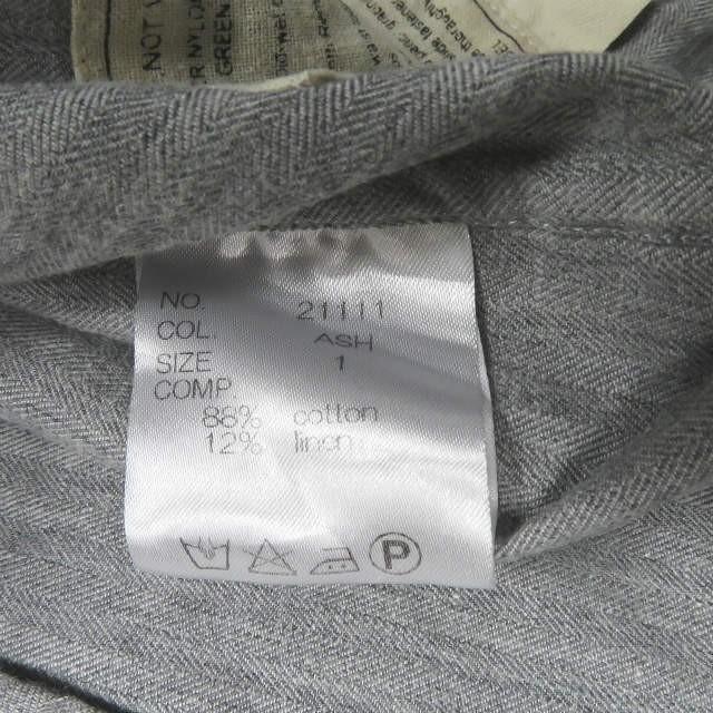 インク ラル ink x lalu 別注 リメイクアフガンチェックシャツ 21111 1 アッシュグレー 長袖 コットン/リネン ヘリンボーン トップス |  | 06