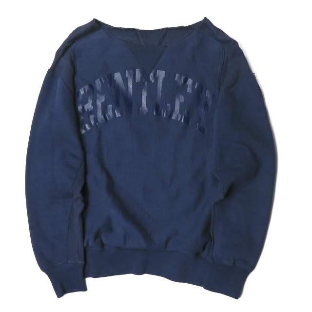 インク ink 日本製 Remake Sweat Shirts “BEASTIE BOYS” ドッキングリメイクスウェット L ネイビー トレーナー 解体 再構築 1点物 トップス | 