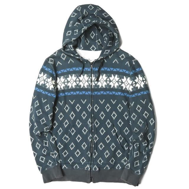 ユニフォームエクスペリメント uniform experiment NORDIC PRINT ZIP-UP SWEAT PARKA ノルディックプリント ジップアップスウェットパーカー UE-123082 3(L) | 