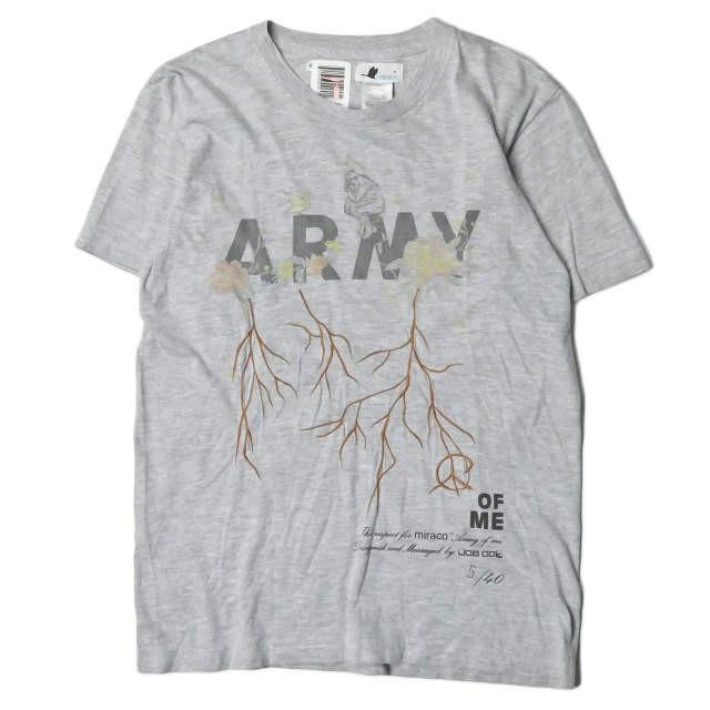 ミラコ ジョーコック miraco x Joe cok 別注 日本製 40着限定 ARMY OF ME Tシャツ S グレー 半袖 TEE 刺繍 トップス | 