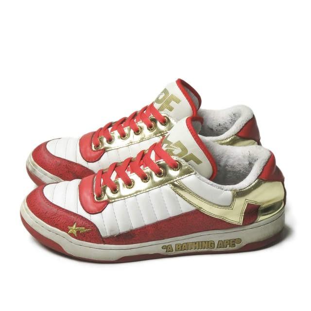 ア ベイシング エイプ A BATHING APE BAPESTA ベイプスタ FS-038 US10(28cm) レッド/ホワイト/ゴールド エナメル スニーカー シューズ |  | 01