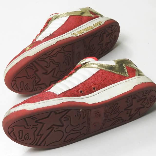 ア ベイシング エイプ A BATHING APE BAPESTA ベイプスタ FS-038 US10(28cm) レッド/ホワイト/ゴールド エナメル スニーカー シューズ |  | 13