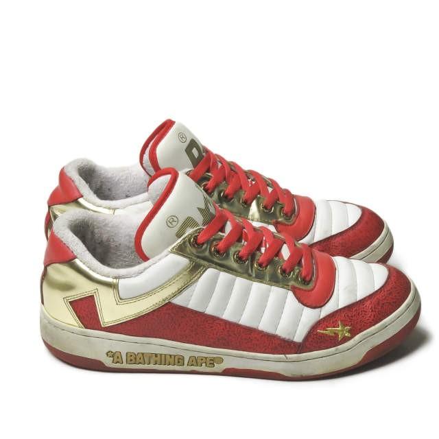 ア ベイシング エイプ A BATHING APE BAPESTA ベイプスタ FS-038 US10(28cm) レッド/ホワイト/ゴールド エナメル スニーカー シューズ |  | 02