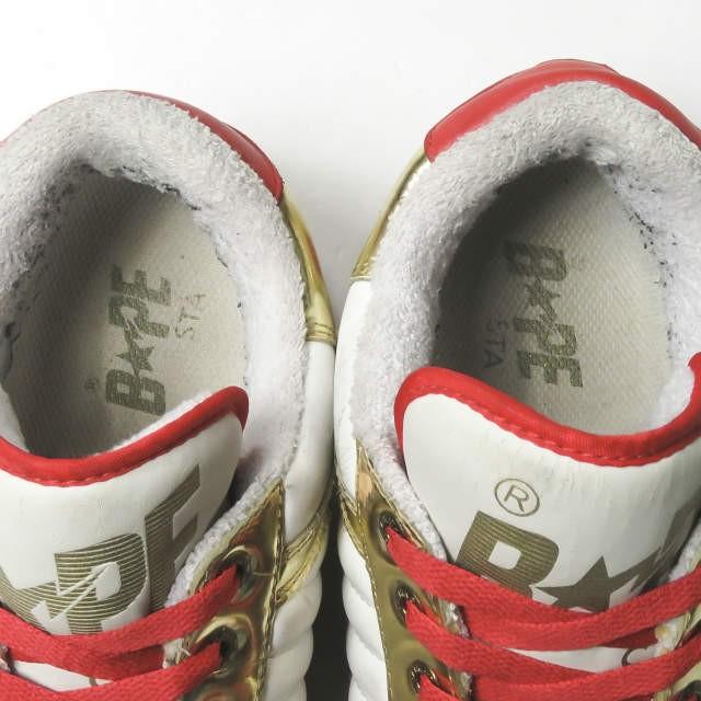 ア ベイシング エイプ A BATHING APE BAPESTA ベイプスタ FS-038 US10(28cm) レッド/ホワイト/ゴールド エナメル スニーカー シューズ |  | 09
