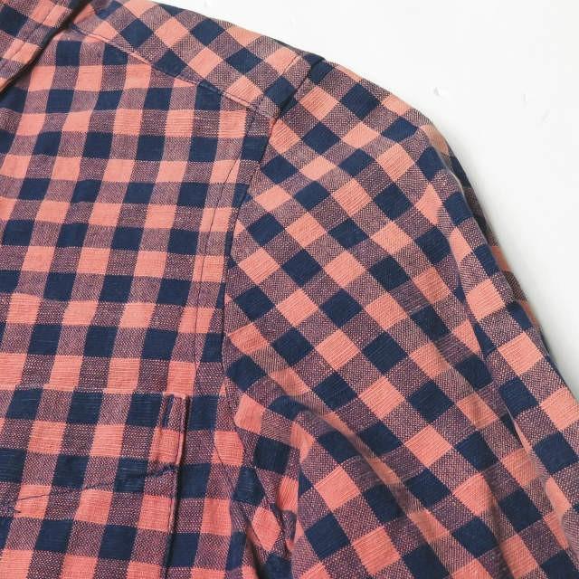 マイヨ maillot 日本製 Sunset Gingham B.D. Shirts サンセットギンガムチェックBDシャツ MAS-003 0 サーモンピンク/ネイビー strato レディース |  | 04