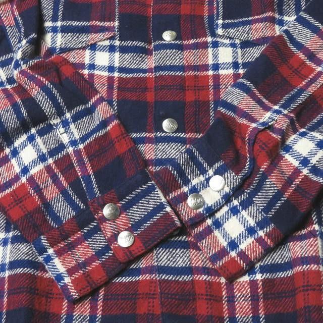 ネセサリーオアアンネセサリー Necessary or unnecessary 日本製 フランネルチェックワークシャツ 90010973 3 レッド/ネイビー 長袖 NOUN トップス |  | 05