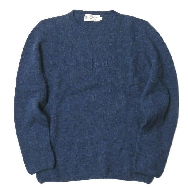 NOR' EASTERLY ノアイースターリー スコットランド製 CREW NECK SWEATER シェットランドウール クルーネックニット 38 ネイビー セーター トップス | 