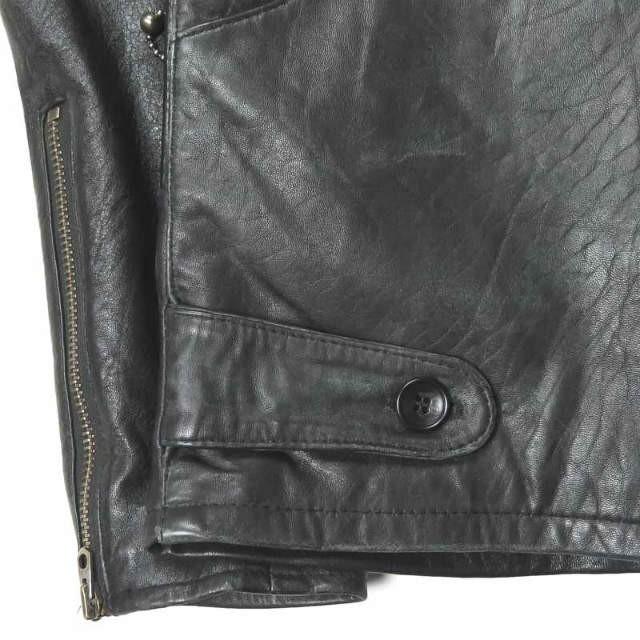 インク ink Remake Leather Riders Jacket Edward リメイクレザーライダースジャケット M ブラック 革ジャン ブルゾン シングル 羊革 アウター |  | 10