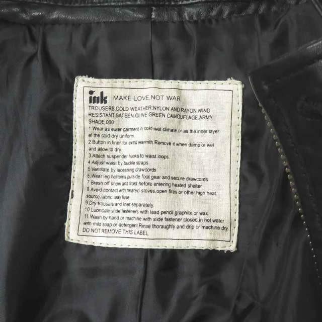 インク ink Remake Leather Riders Jacket Edward リメイクレザーライダースジャケット M ブラック 革ジャン ブルゾン シングル 羊革 アウター |  | 02