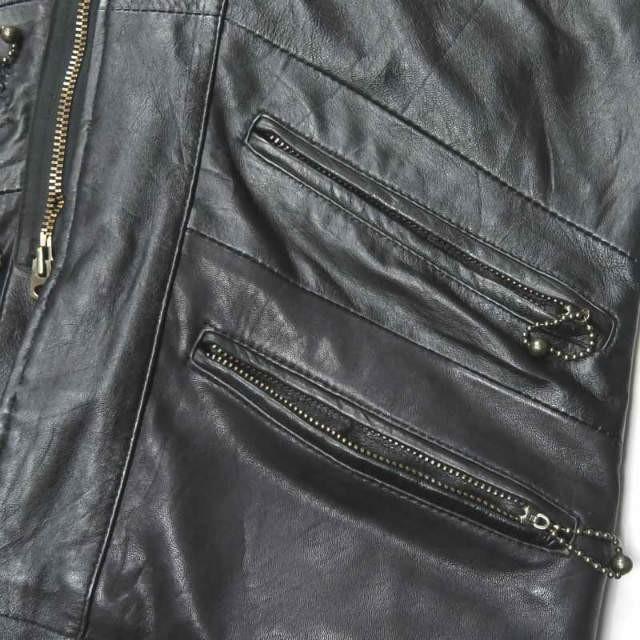 インク ink Remake Leather Riders Jacket Edward リメイクレザーライダースジャケット M ブラック 革ジャン ブルゾン シングル 羊革 アウター |  | 08