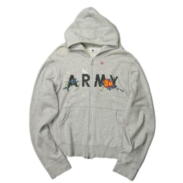 ミラコ miraco 日本製 ARMY OF ME スウェットジップパーカー L グレー ダブルジップ トップス | 