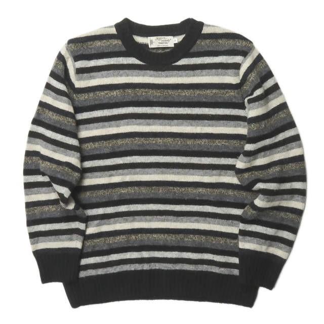 ノアイースターリー NOR' EASTERLY スコットランド製 BORDER CREW NECK SWEATER シェットランドウール ボーダークルーネックニット 38 グレー セーター | 