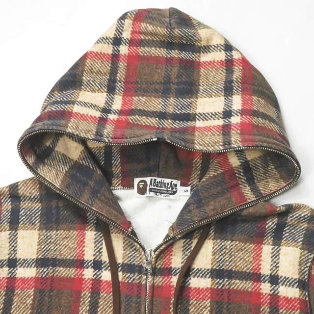 ア ベイシング エイプ A BATHING APE 日本製 ラブジェネチェック スウェットフルジップパーカー 1860-115-035 S レッド/ベージュ等 BAPE トップス |  | 03