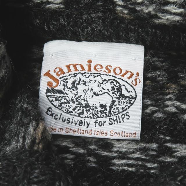 ジャミーソンズ シップス Jamieson's x SHIPS 別注 スコットランド製 フェアアイルフードニットベスト 116-54-0002 S  ブラック/グレー セーター パーカー :j3406:LOOPヤフーショッピング店 - 通販 - Yahoo!ショッピング