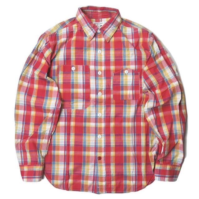 エンジニアードガーメンツ Engineered Garments アメリカ製 Work Shirt Madras Plaid マドラスチェック ワークシャツ S レッド 長袖 トップス J3429 Loopヤフーショッピング店 通販 Yahoo ショッピング