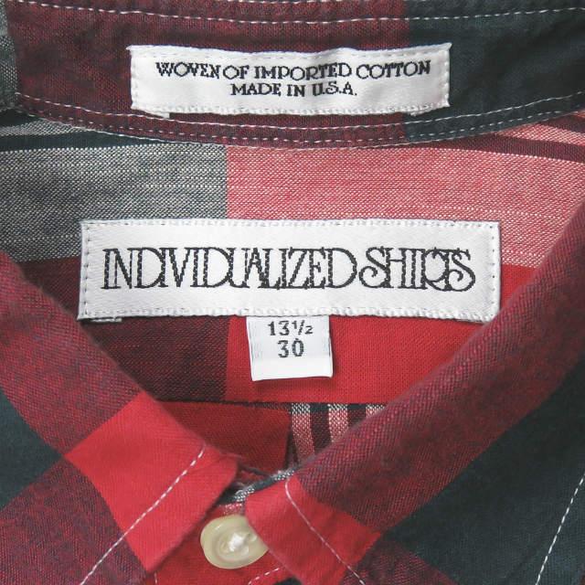 INDIVIDUALIZED SHIRTS インディビジュアライズドシャツ アメリカ製 マドラスチェックBDシャツ 131/2-30 レッド ボタンダウン ☆☆j3435 |  | 02