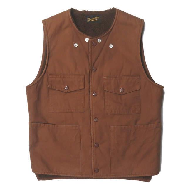 TENDERLOIN テンダーロイン 日本製 T-DUCK VEST 裏ボア ダックベスト S ブラウン ジレ トップス j3590 | 