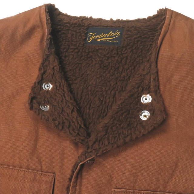 TENDERLOIN テンダーロイン 日本製 T-DUCK VEST 裏ボア ダックベスト S ブラウン ジレ トップス j3590 |  | 05