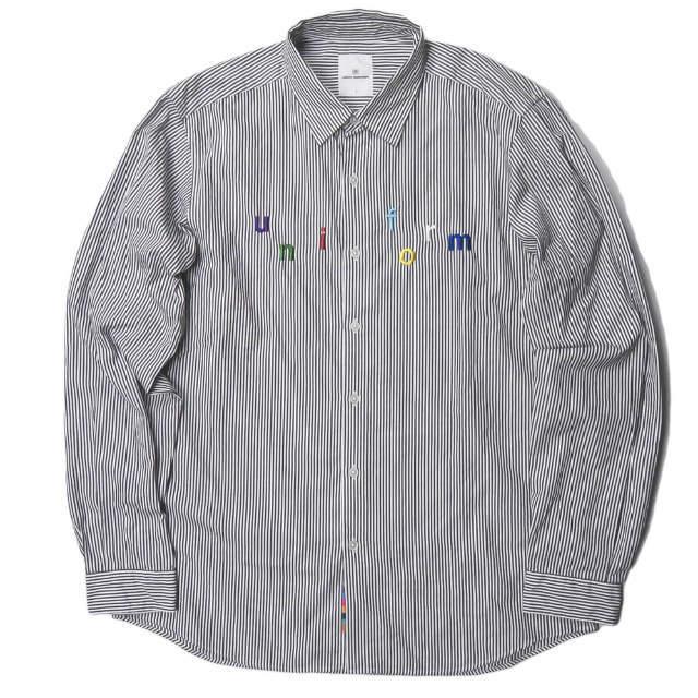 即納最大半額 uniform experiment ストライプ 半袖 シャツ 1