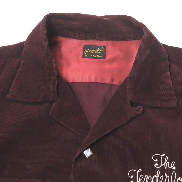 TENDERLOIN テンダーロイン 日本製 T-CORDUROY SHT コーデュロイオープンカラーシャツ XS バーガンディ 長袖 ロゴ刺繍 トップス j3649 |  | 03