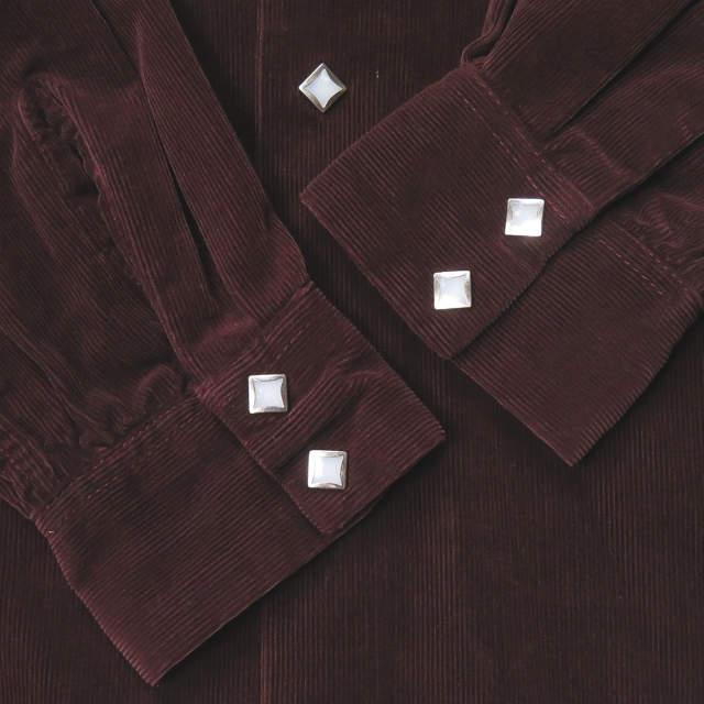 TENDERLOIN テンダーロイン 日本製 T-CORDUROY SHT コーデュロイオープンカラーシャツ XS バーガンディ 長袖 ロゴ刺繍 トップス j3649 |  | 06