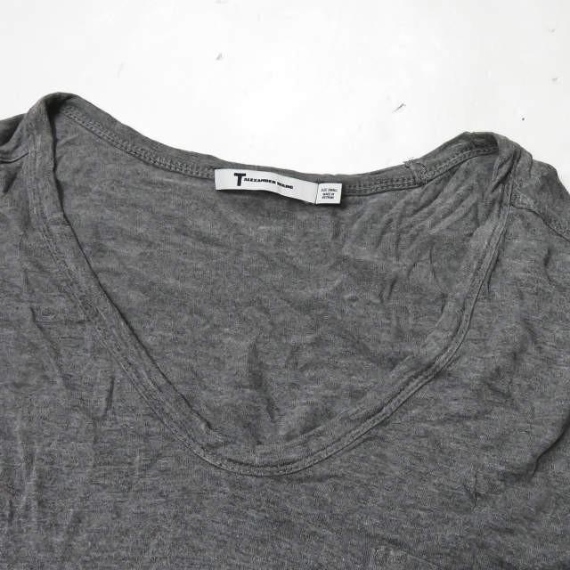 ティーバイアレキサンダーワン T by ALEXANDER WANG レーヨンVネックポケットTシャツ S グレー 半袖 カットソー トップス |  | 03