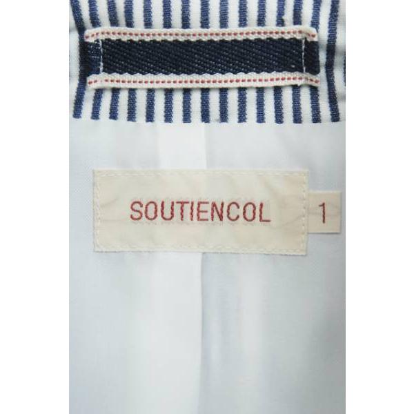 【中古】スチアンコル SOUTIENCOL ストライプショートトレンチコート 1 ネイビー アウター |  | 02