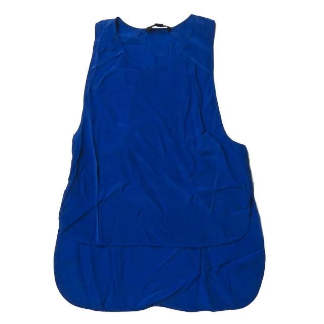 アレキサンダーワン ALEXANDER WANG ノースリーブクルーネックシルクブラウス S ブルー トップス | 